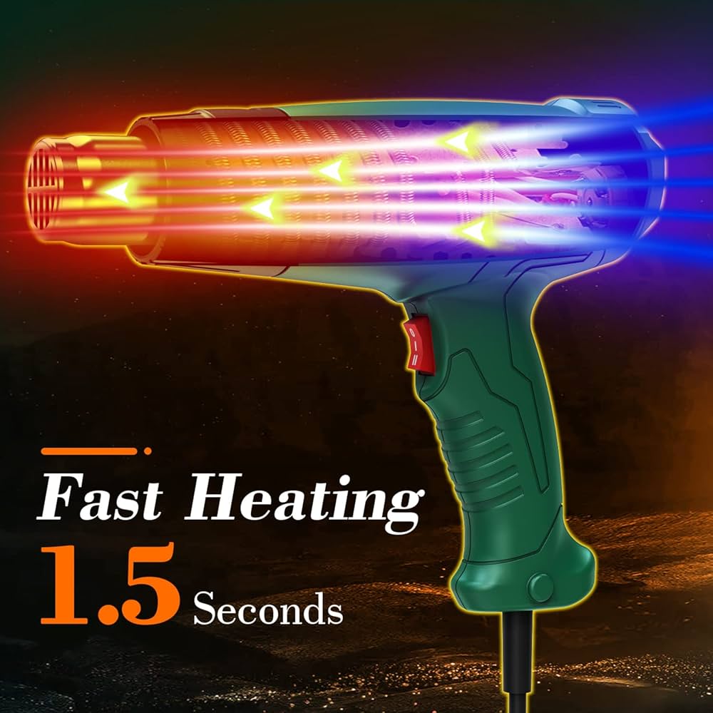 まーPREMIUM RELEASE WARM & COOL GUN Heat Gun, Heavy Duty Hot Air Gun Kit Dual Temperature